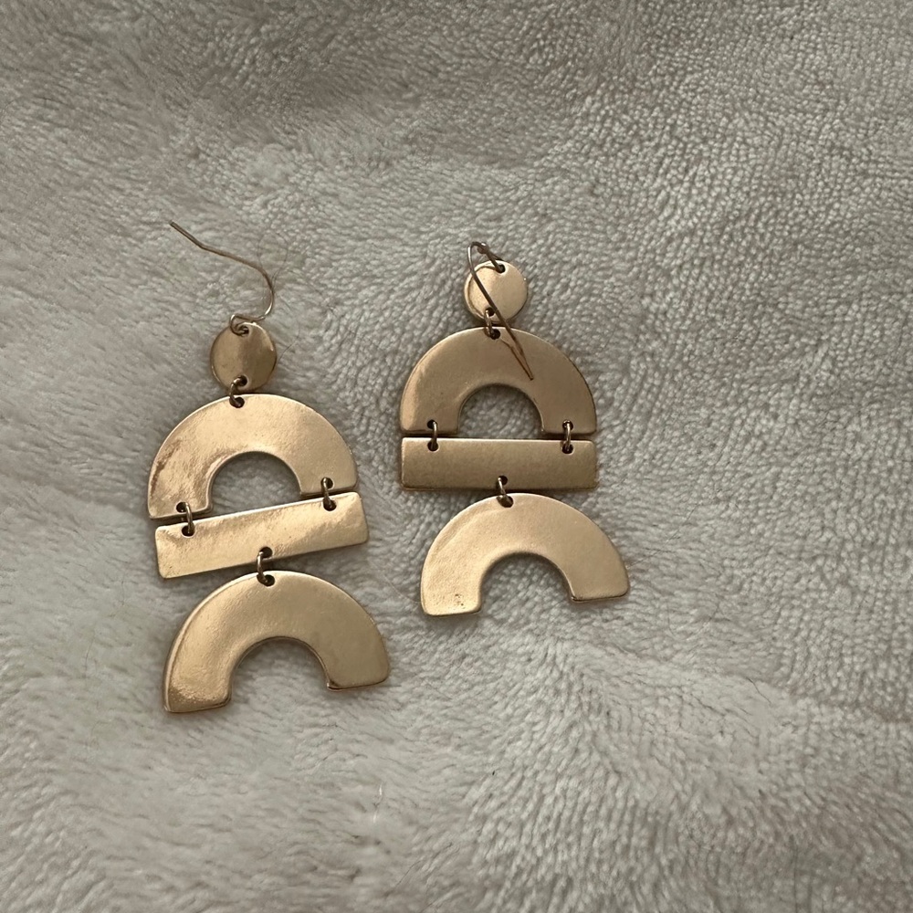 Gold Geometric Dangle Earrings